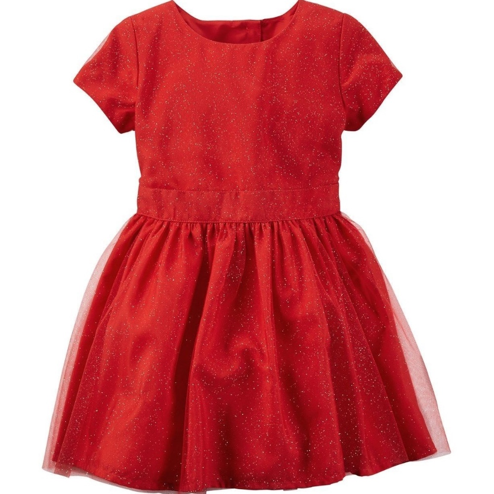 Red Tulle Sparkle Party Christmas Dress 24 Mo. - Picture 1 of 2